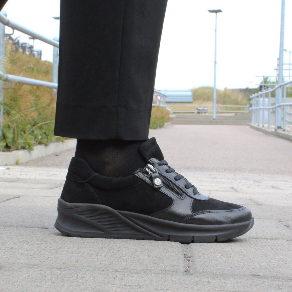 Minfot Vei Sneaker Stretch Nubuck Sort Oxid