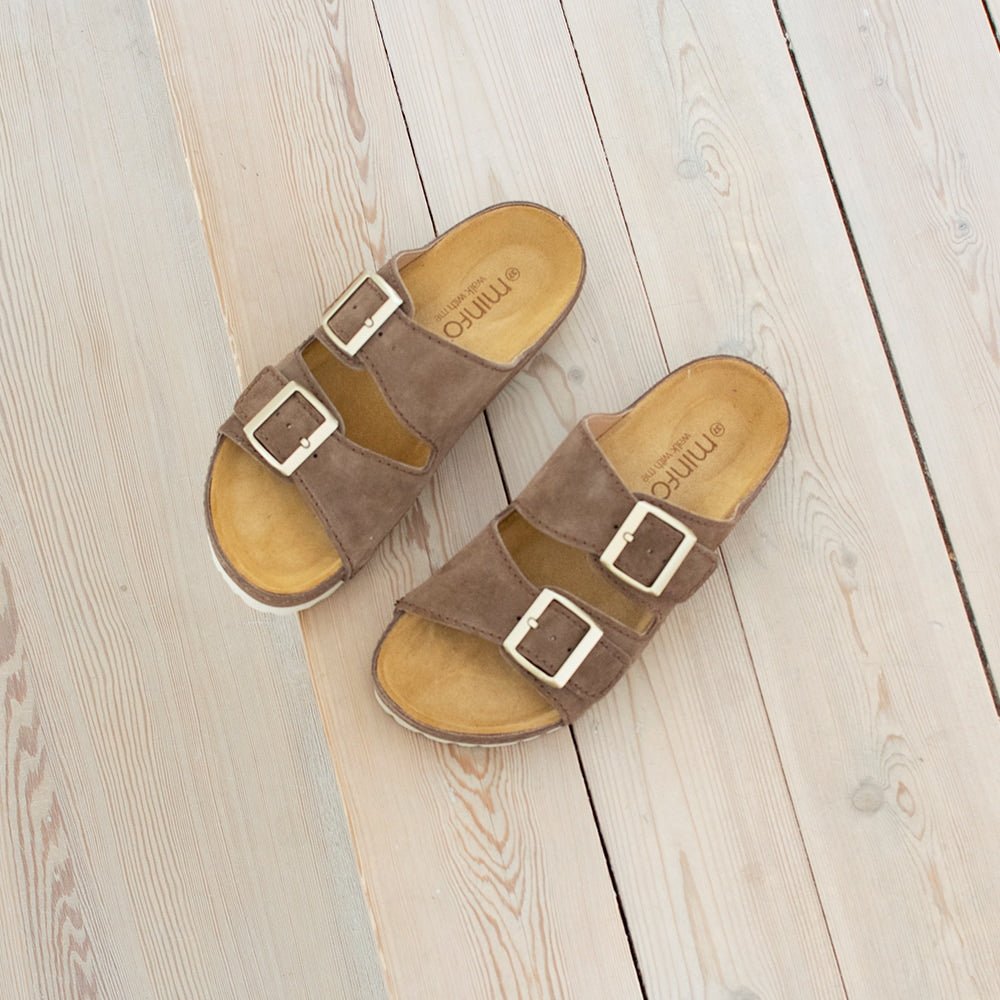 Minfot Sandaler Voss Dame Ruskind Taupe