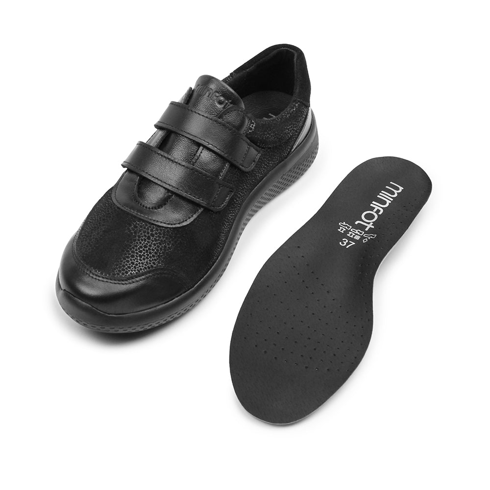 Produktbild 10 - Minfot Way Sneaker Bred Stretch med velcroslåsning Sort