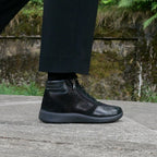 Minfot Way Høy Sneaker Bred Stretch Sort