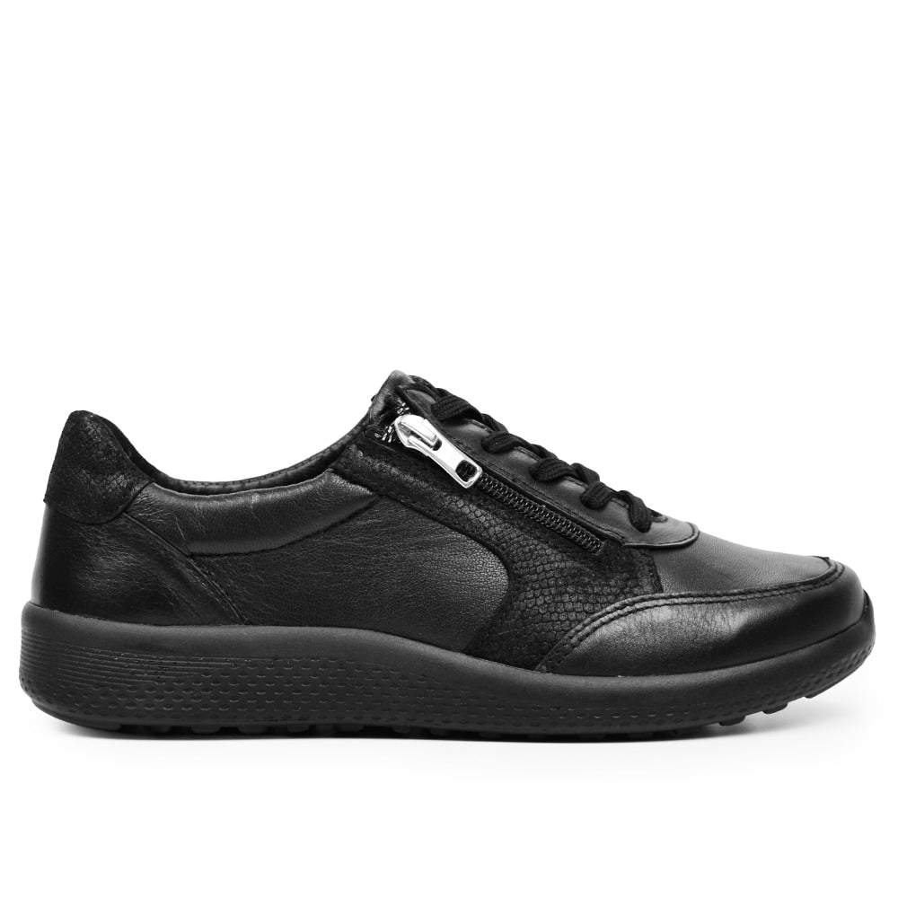 Produktbild 3 - Minfot Way Sneaker Bred Stretch Zip Svart