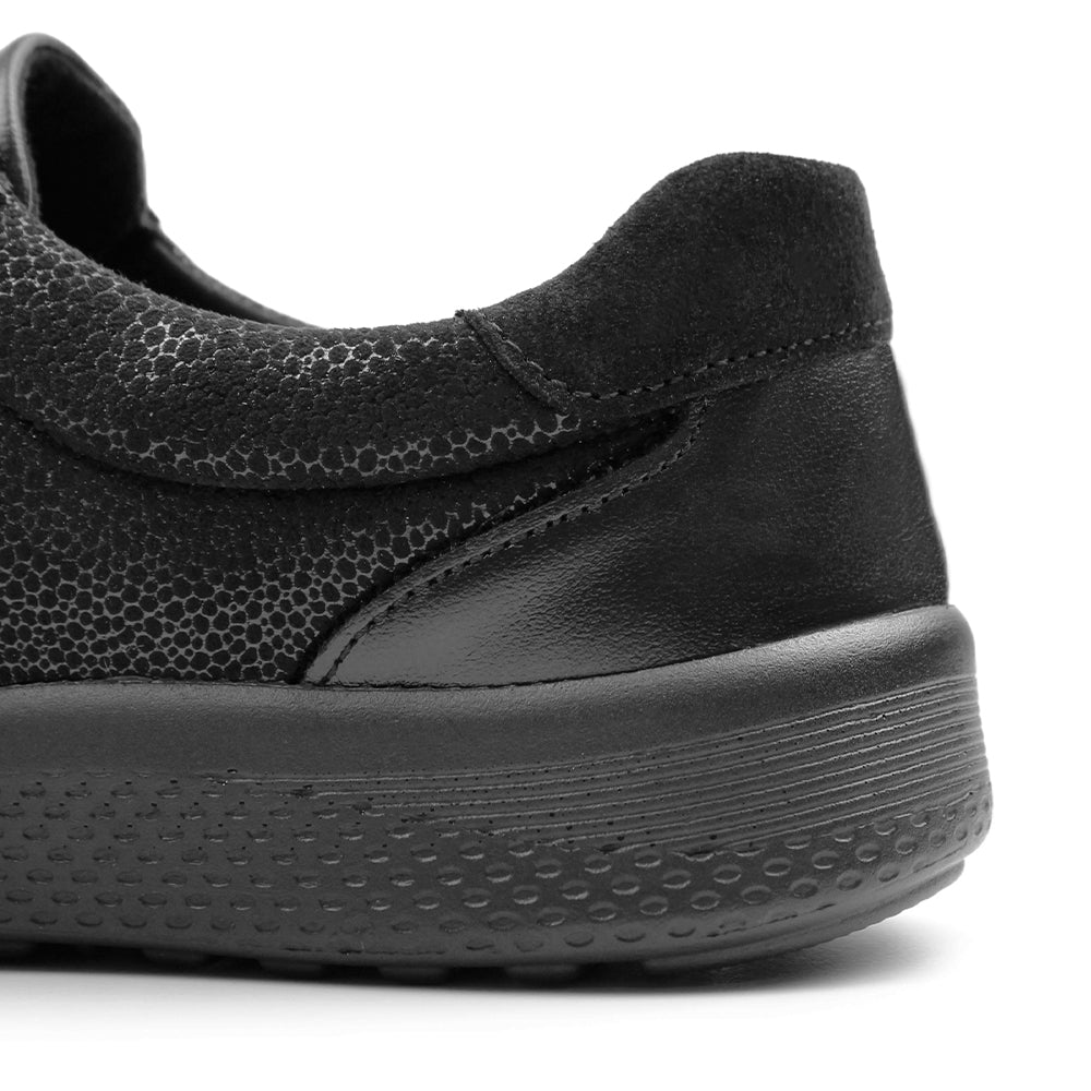 Minfot Way Sneaker Bred Stretch med Velcro Sort