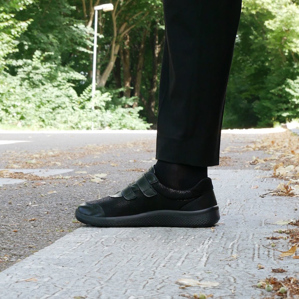 Produktbild 12 - Minfot Way Sneaker Bred Stretch med velcroslåsning Sort