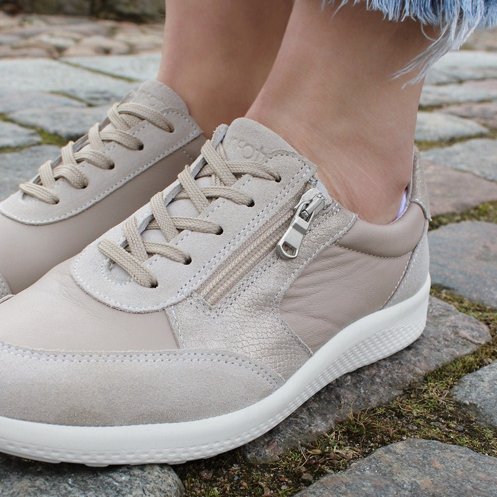Produktbild 16 - Minfot Way Sneaker Bred Stretch Zip Beige