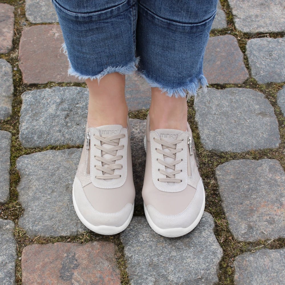Produktbild 18 - Minfot Way Sneaker Bred Stretch Zip Beige