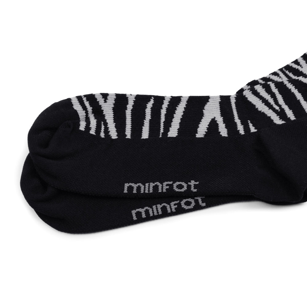 Minfot Støttestrømper Bambus Zebra Sort 1-pak