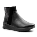Minfot Zon Chelsea Boots med zip Stretch Læder Sort Leopard