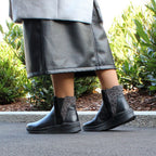 Minfot Zon Chelsea Boots med zip Stretch Læder Sort Leopard