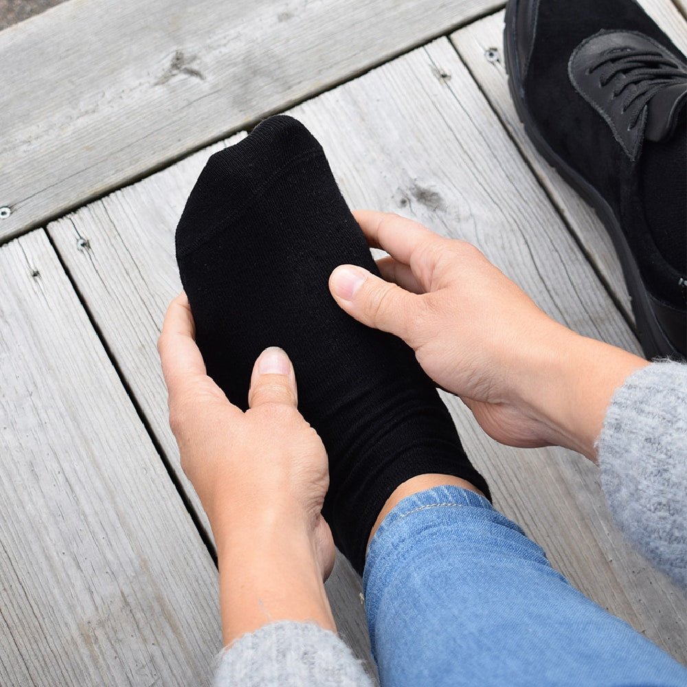 Minfot Bomuldsstrømper Sneaker Sensitive Sort 5-pak