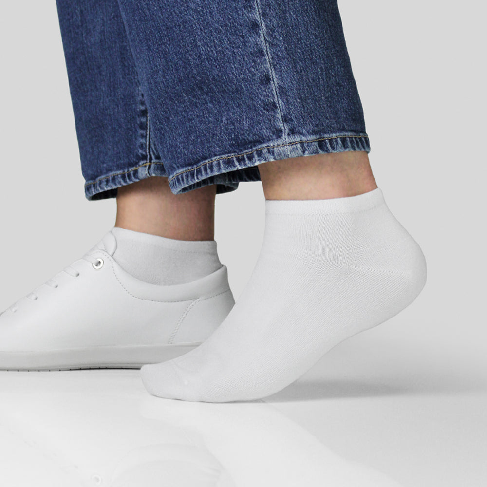 Minfot Bomuldsstrømper Sneaker Sensitive Hvid 5-pak