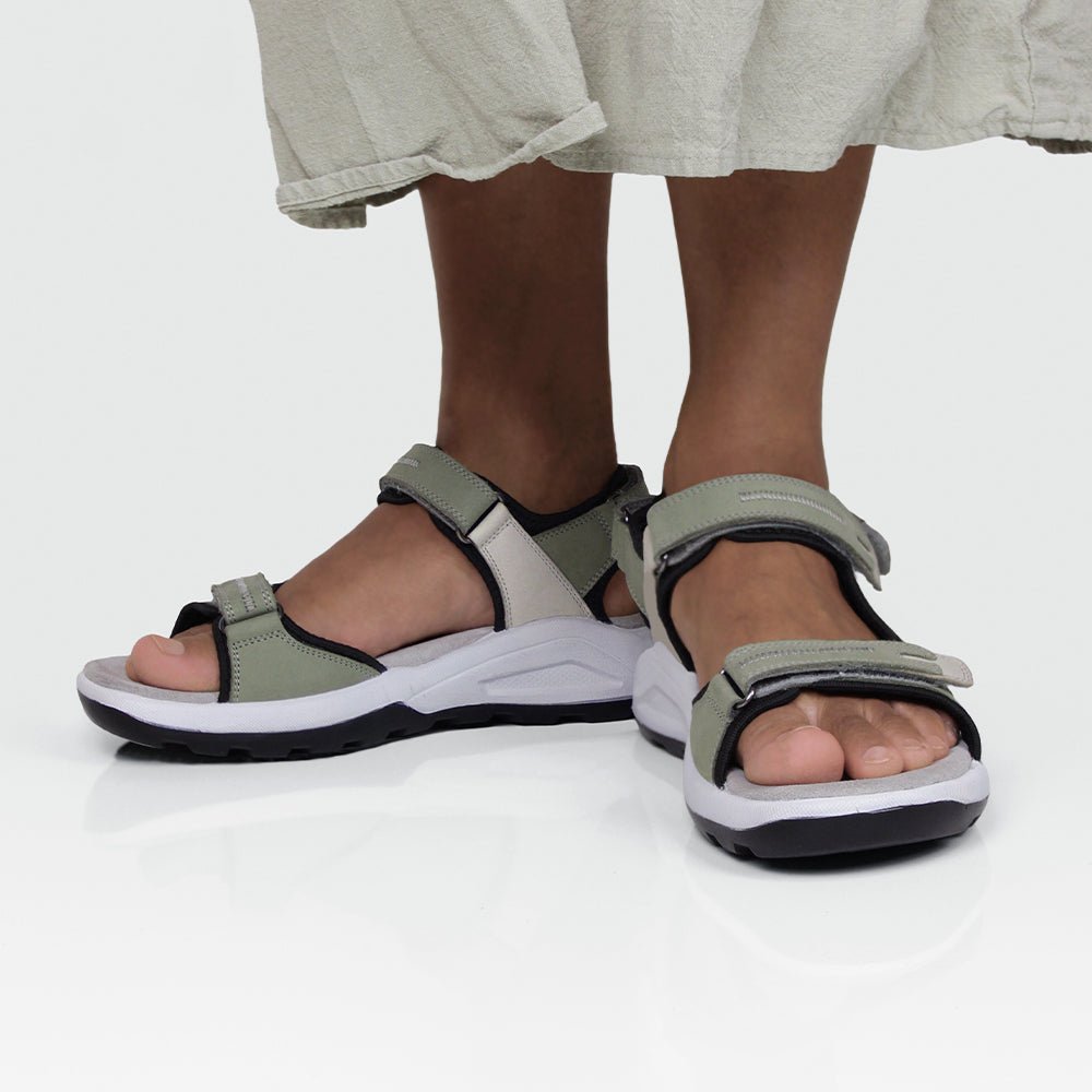 Minfot Nyhamn Sandaler Dame Green Beige