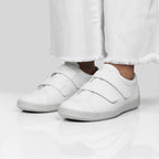Minfot Aveny Skinn Sneaker Dame Velcro Hvid