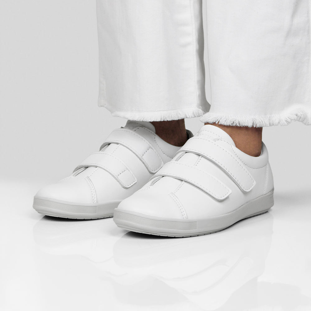 Minfot Aveny Skinn Sneaker med Velcro Hvid