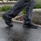 Minfot Grip Sko med Velcro Herre Vandafvisende TEX Skind Sort
