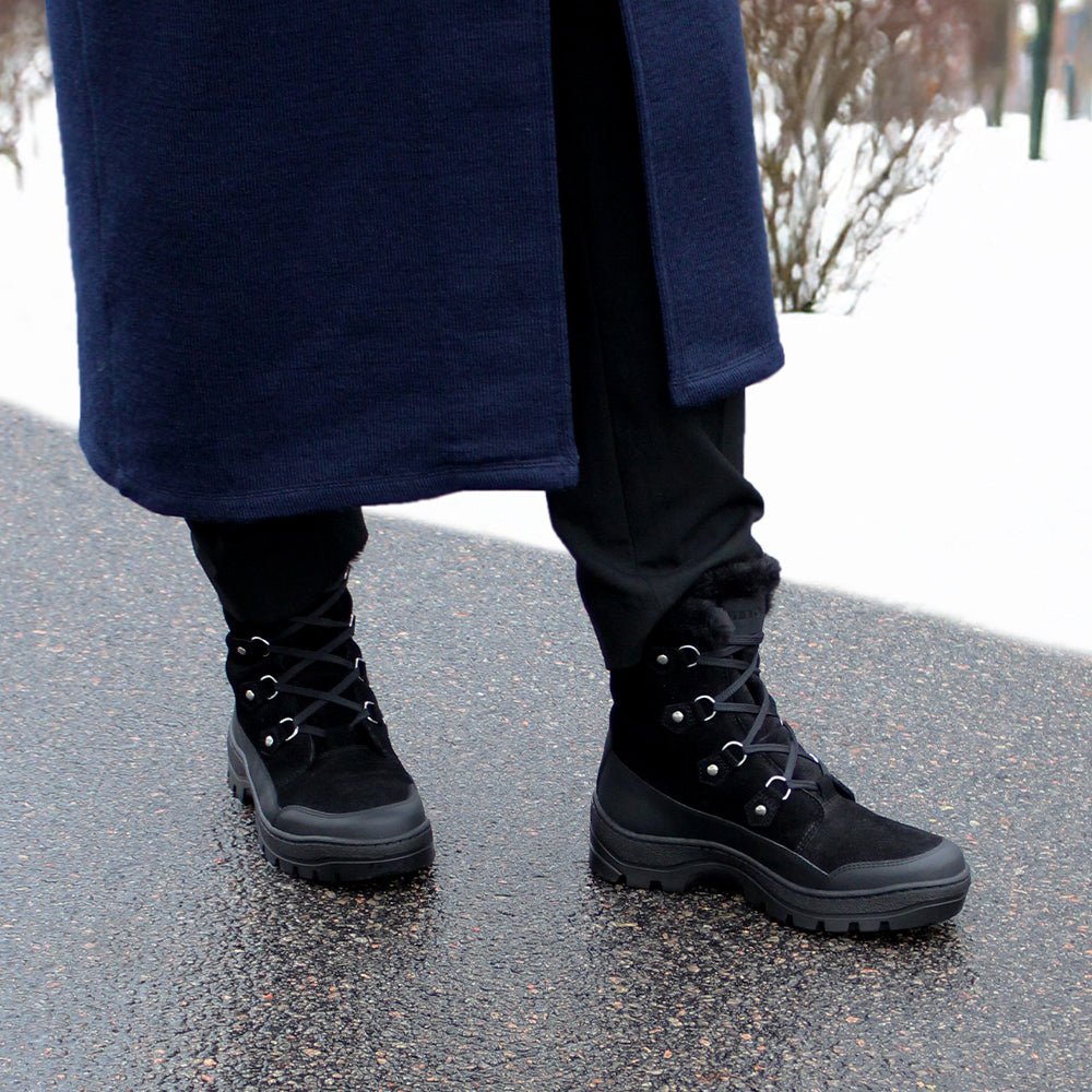 Produktbild 12 - Minfot North Sko med pigge Ruskind Sort