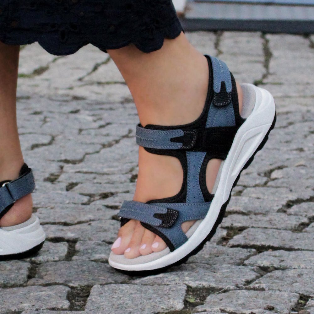 Minfot Nyhamn Sandaler Dame Nubuck Blå