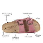 Minfot Moa Biosandaler Dame Ruskind Anatomisk 2-remme Antik Rosa