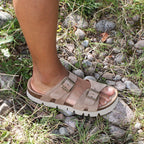 Minfot Upstep Lill Sandaler Dame Ruskind Taupe