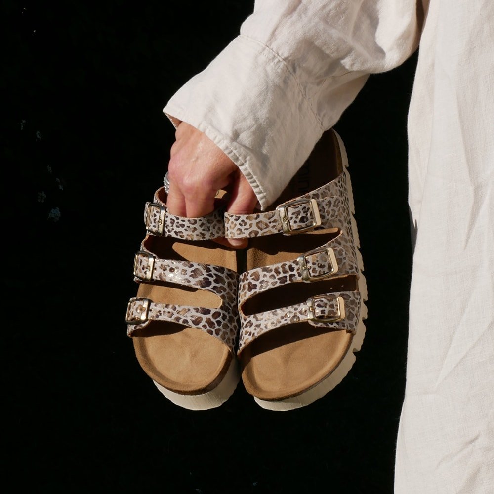 Minfot Upstep Lux Sandaler Dame Leopard Beige