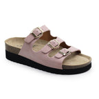 Minfot Sandal Blød Bio Dame Lyserød Ruskind