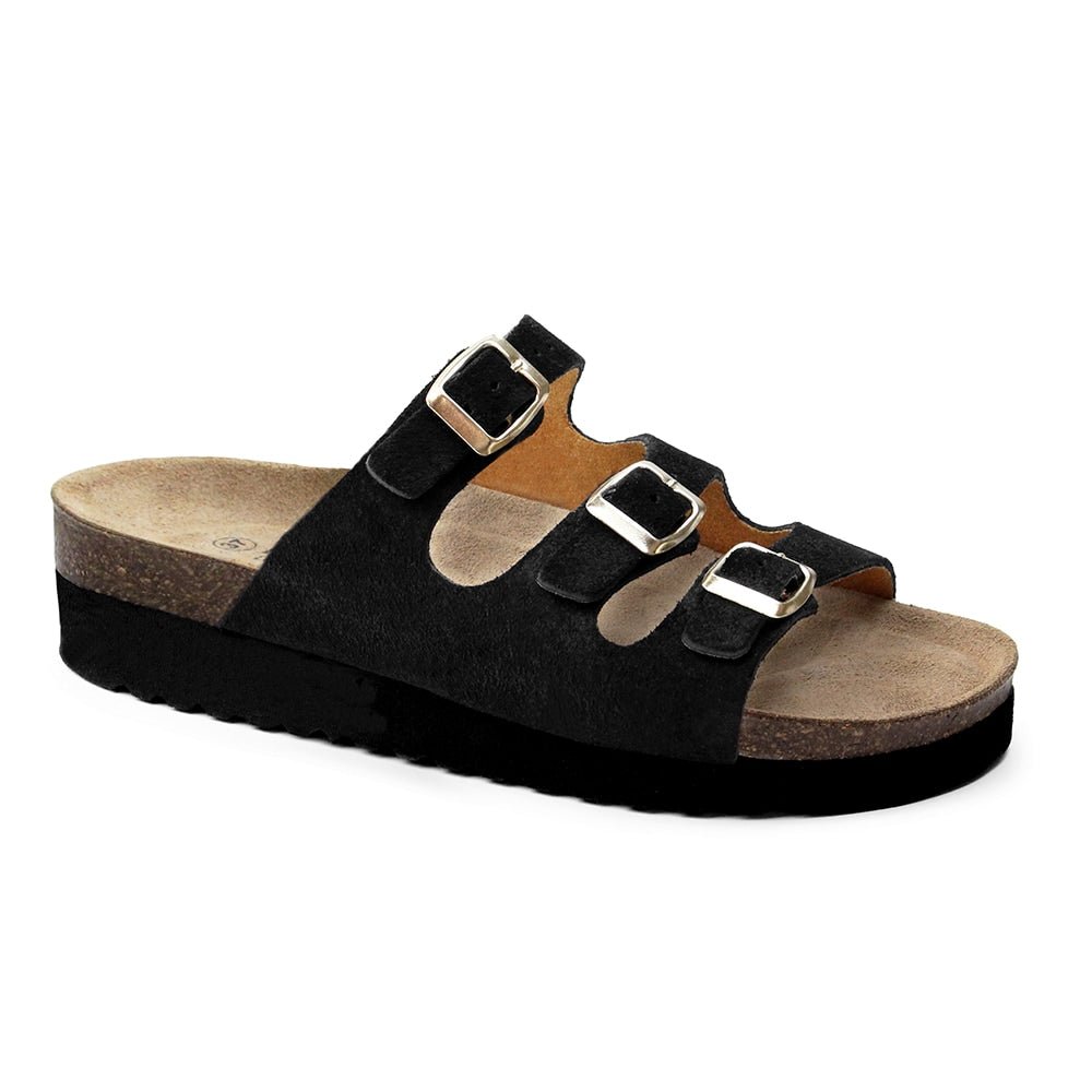 Minfot Sandal Blød Bio Nero Ruskind