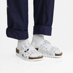 Minfot Sandaler Blød Bio Tropical Flowers Hvid