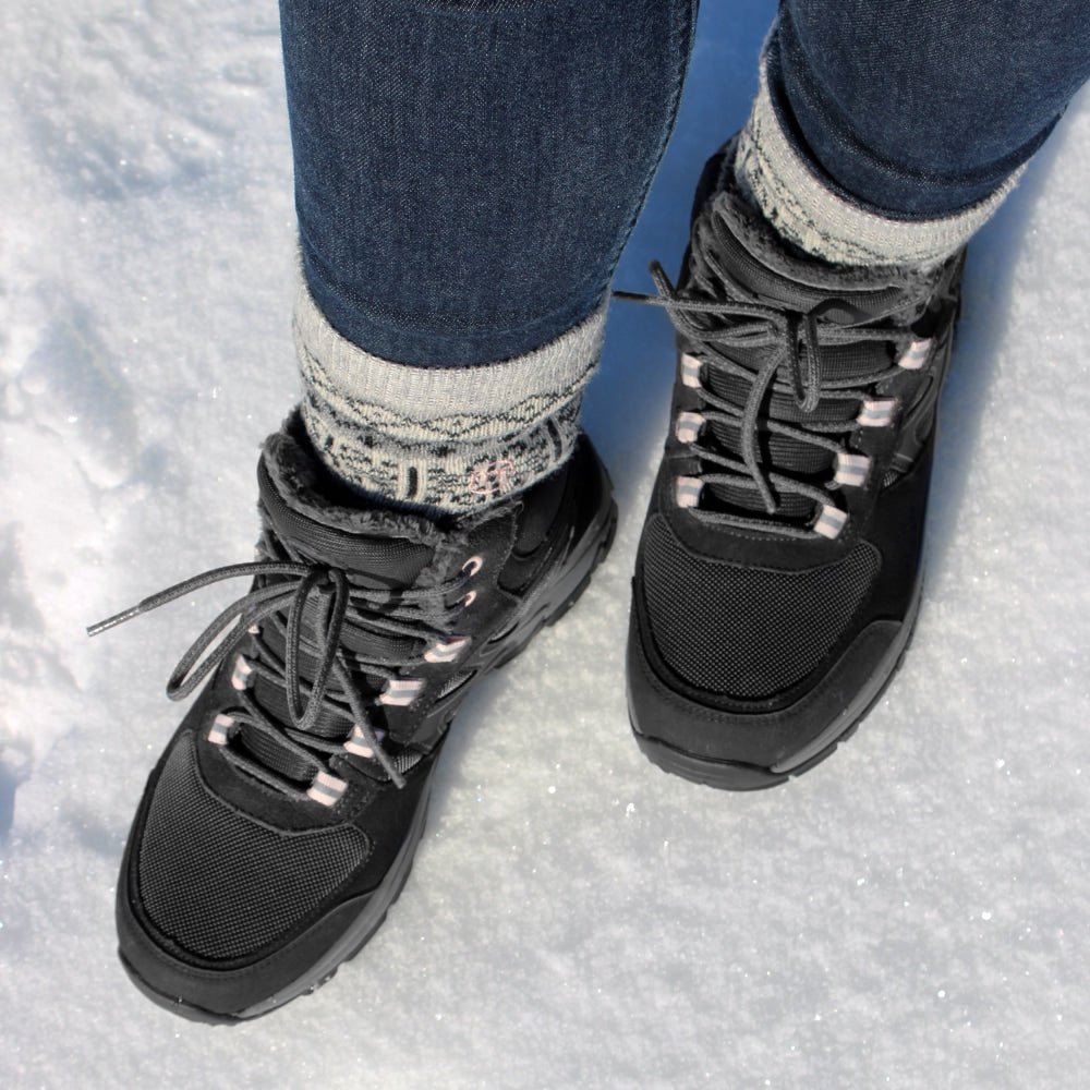 Minfot Snowgrip Pigsko Vandtæt Grå Lyserød