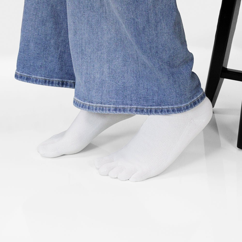Minfot Tåstrømper bomuld hvid 1-pak