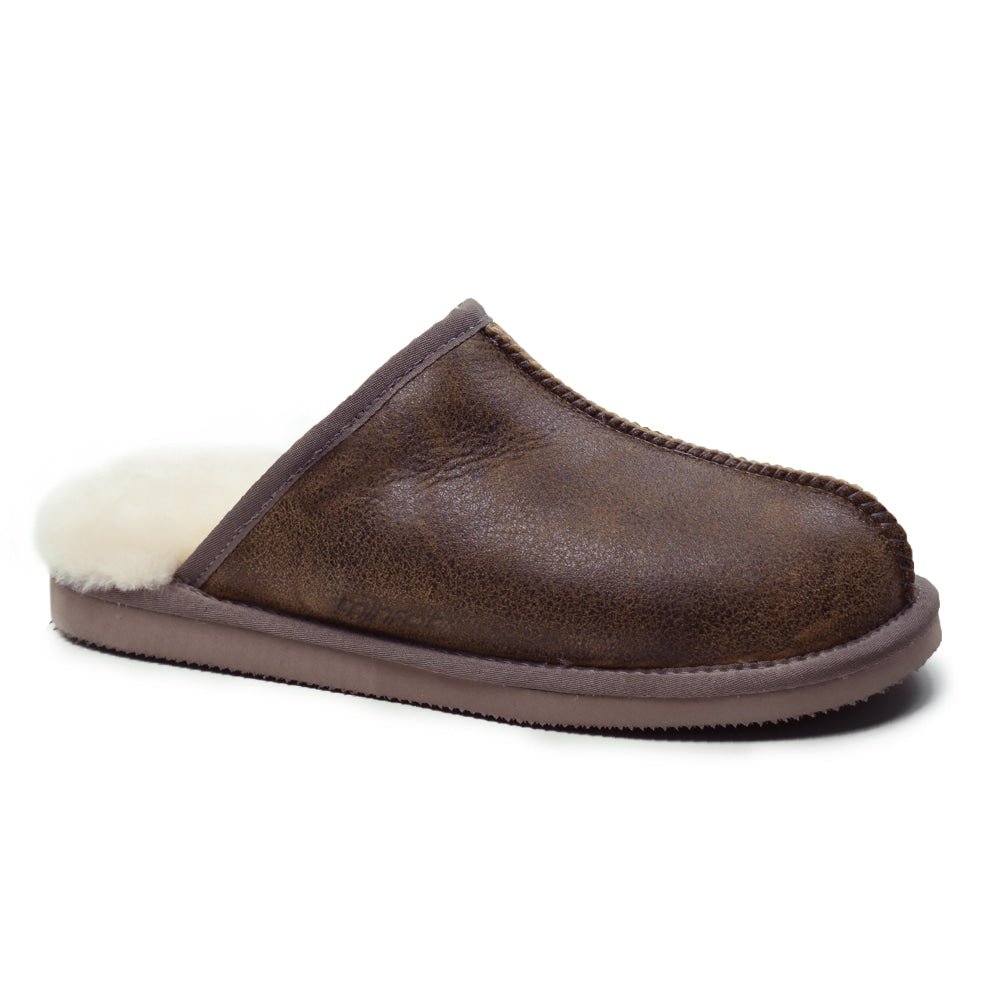 Minfot Hjemmesko Fåreskind Slip-on Orust med sål Waxed Stone
