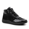 Minfot Way Høy Sneaker Bred Stretch Sort