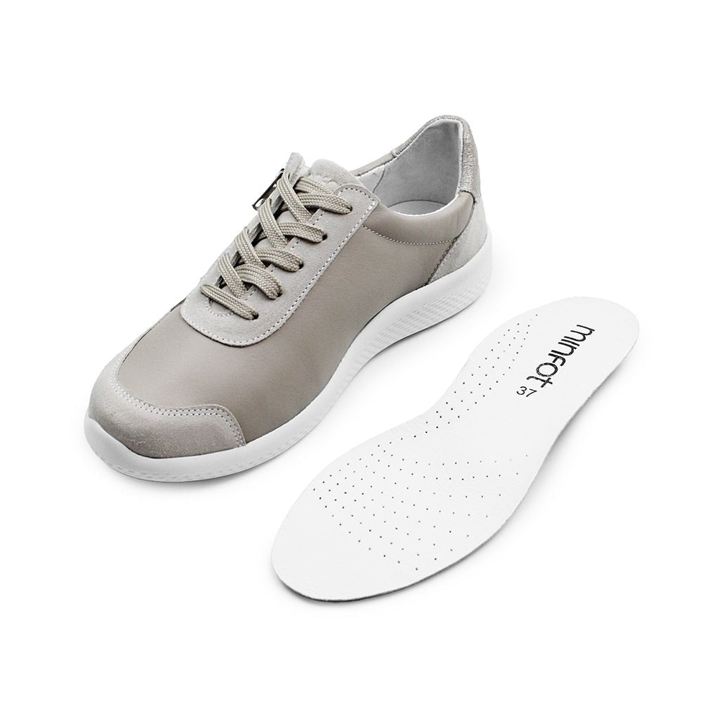 Produktbild 9 - Minfot Way Sneaker Bred Stretch Zip Beige