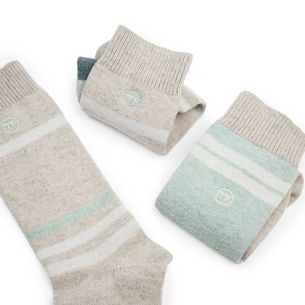 Produktbild 2 - ullsockar-minfot-strand-beige-grön