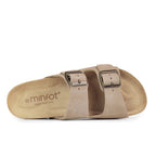 Minfot Moa Biosandaler Dame Ruskind Anatomisk 2-remme Beige