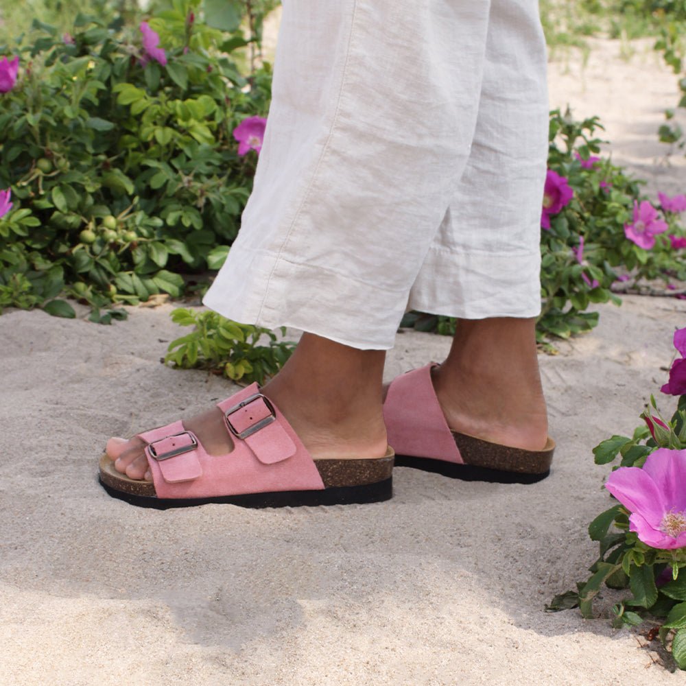 Minfot Moa Biosandaler Dame Ruskind Anatomisk 2-remme Antik Rosa