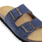 Minfot Moa Biosandaler Dame Ruskind Anatomisk 2-remme Indigoblå