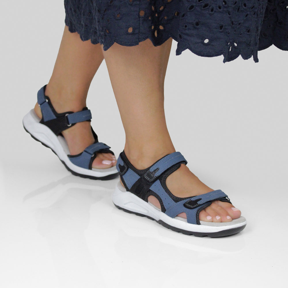 Minfot Nyhamn Sandaler Dame Nubuck Blå
