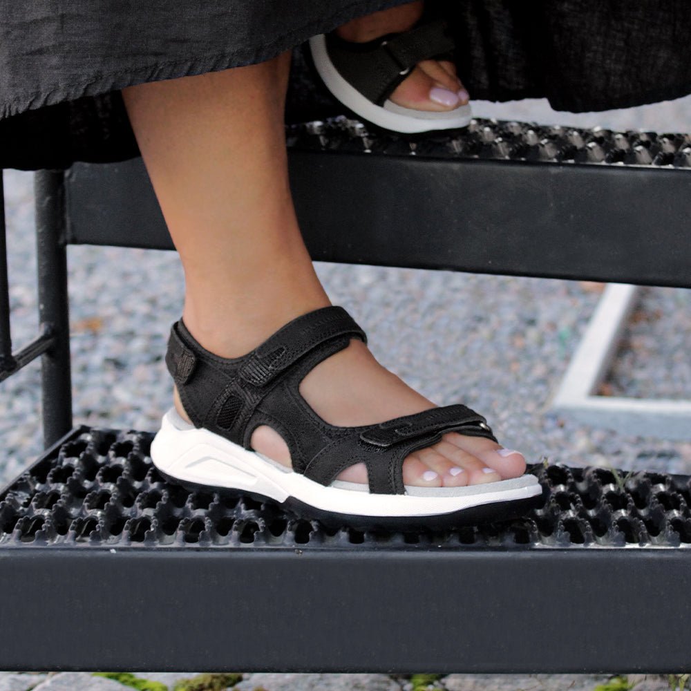 Minfot Nyhamn Sandaler Dame Nubuck Sort