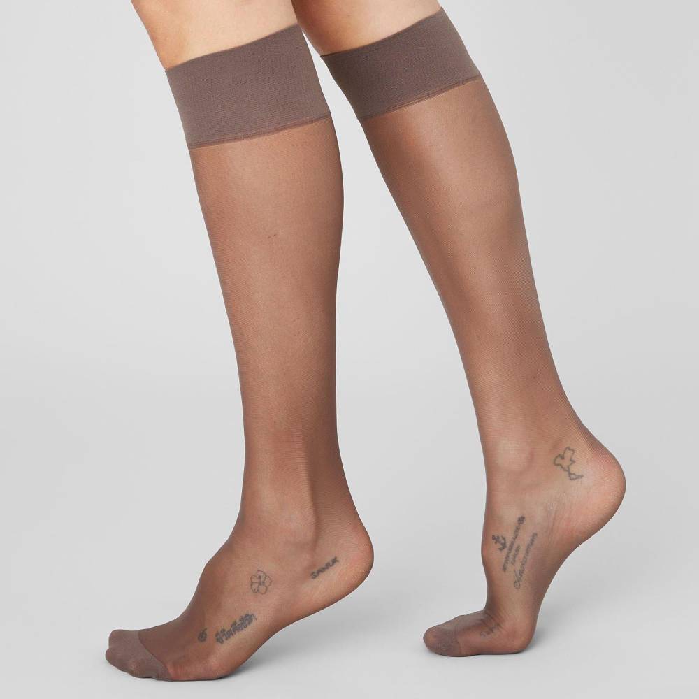 Swedish Stockings Nylonstrumpor Knä Elin 20 DEN Mörk Brun 2-pack