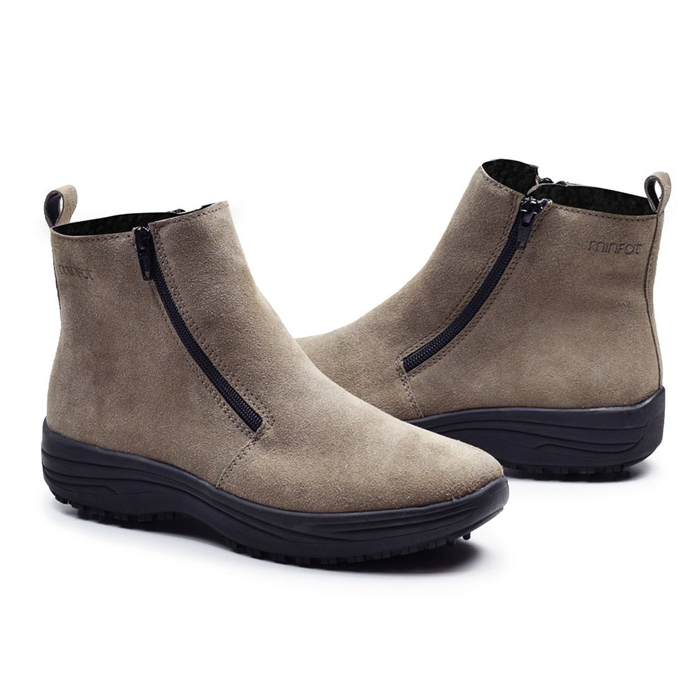 Minfot Boots Orsa Ruskind Dame Beige