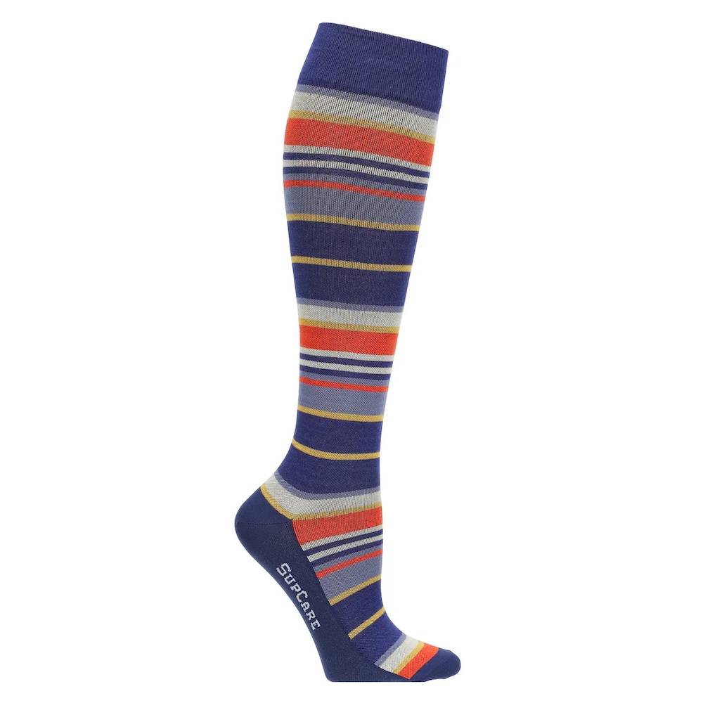 SupCare Støttestrømper Bambus Stripes Blue
