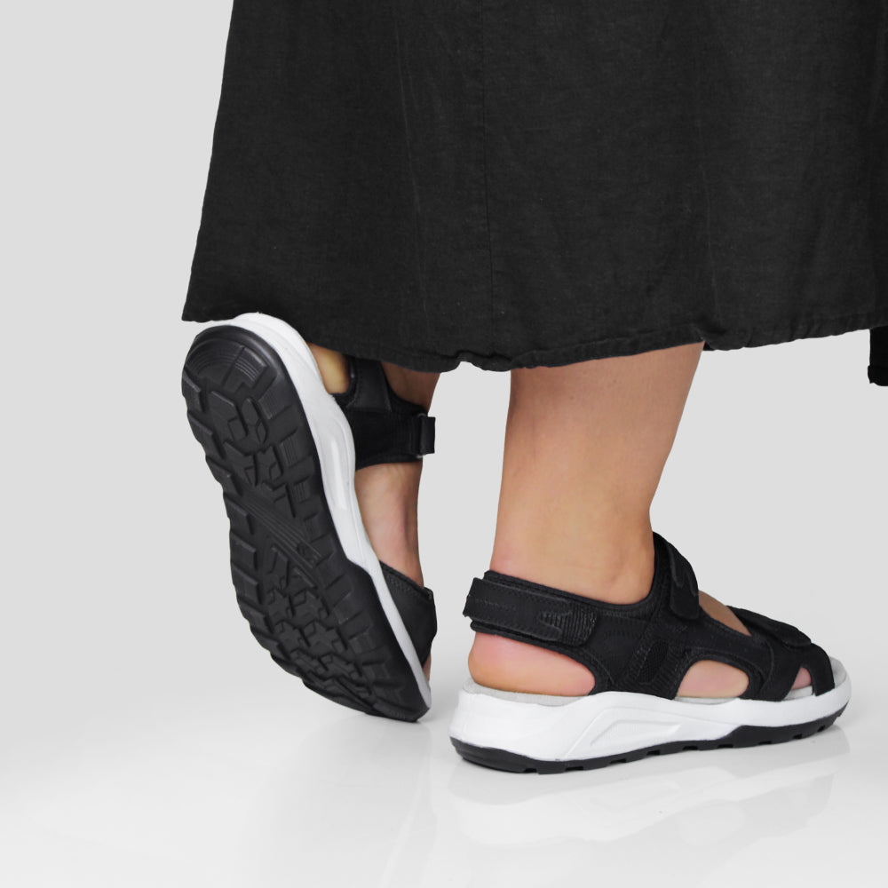 Minfot Nyhamn Sandaler Dame Nubuck Sort