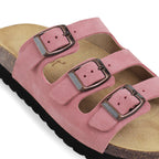 Minfot Lo Biosandaler Dame Ruskind Anatomisk 3-remme Rosa