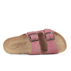 Minfot Moa Biosandaler Dame Ruskind Anatomisk 2-remme Antik Rosa