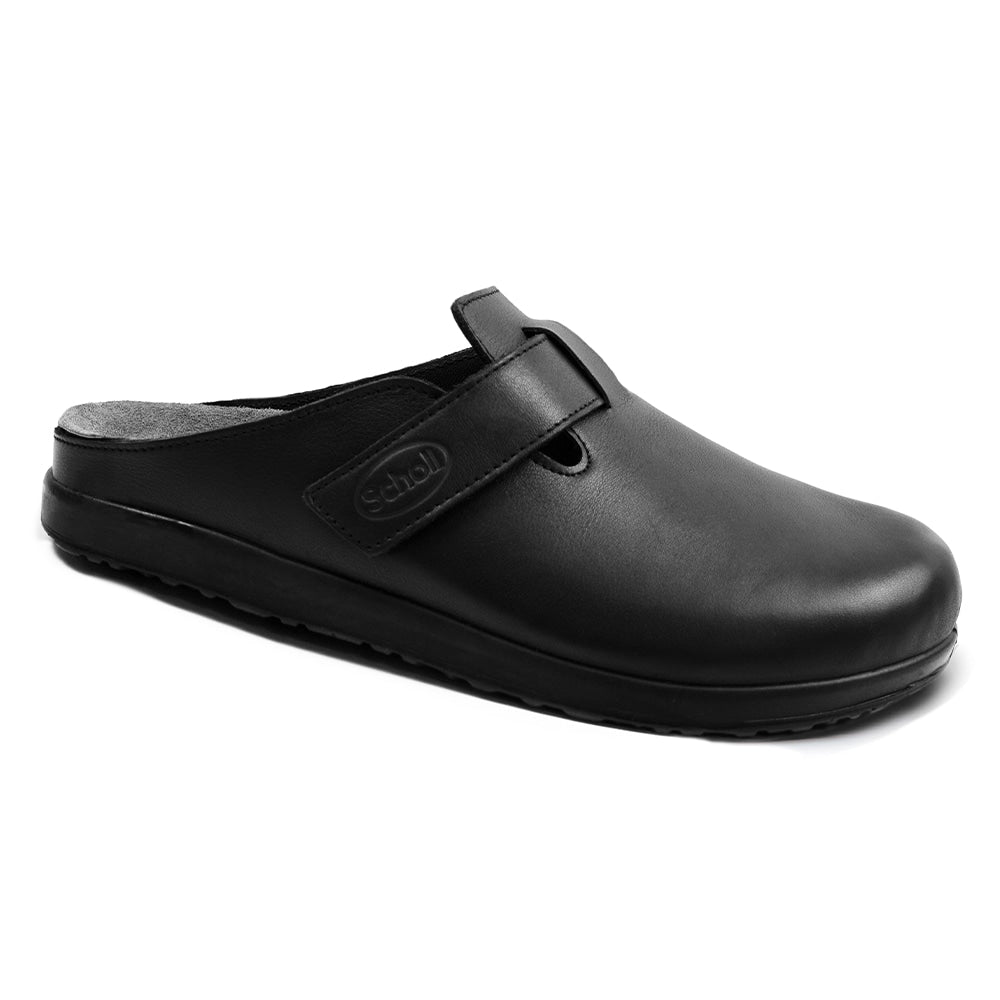 Scholl Hjemmesko Elio Strap Læder Black
