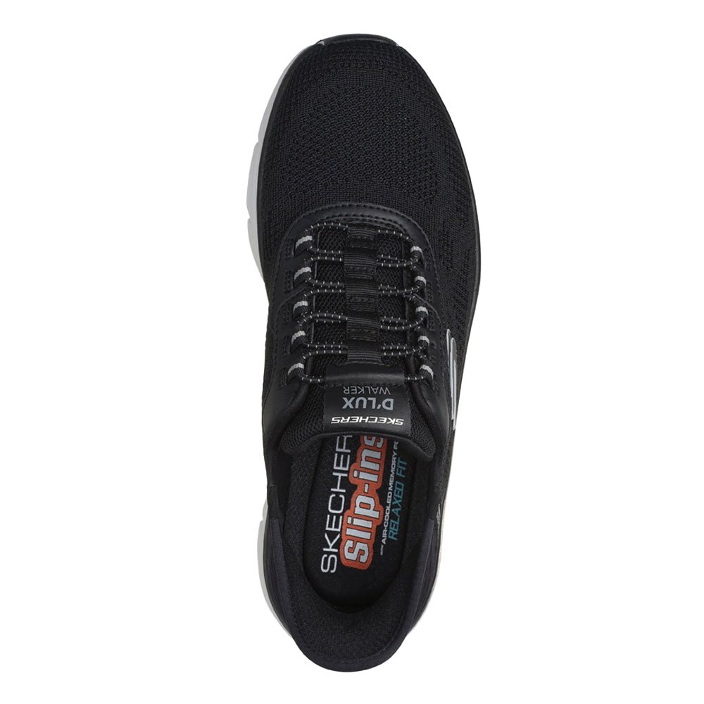 Skechers Mens D Lux Walker 2.0 Slip-Ins Black Grey