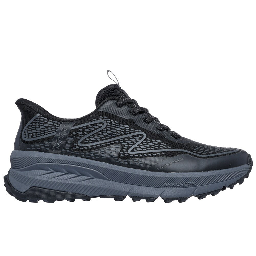 Skechers Womens Slip-Ins Switch Back Waterproof Black Charcoal