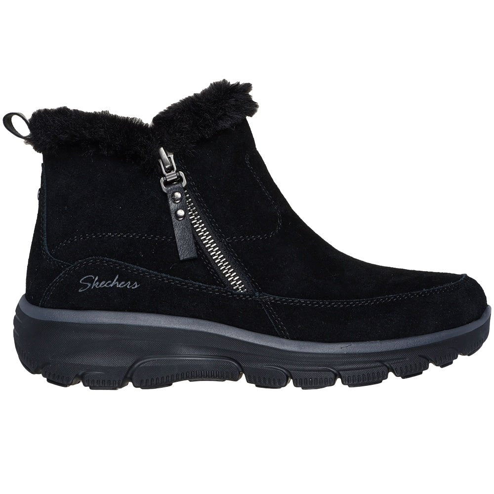 Skechers Womens Boots Relaxed Fit Cool Zip Black