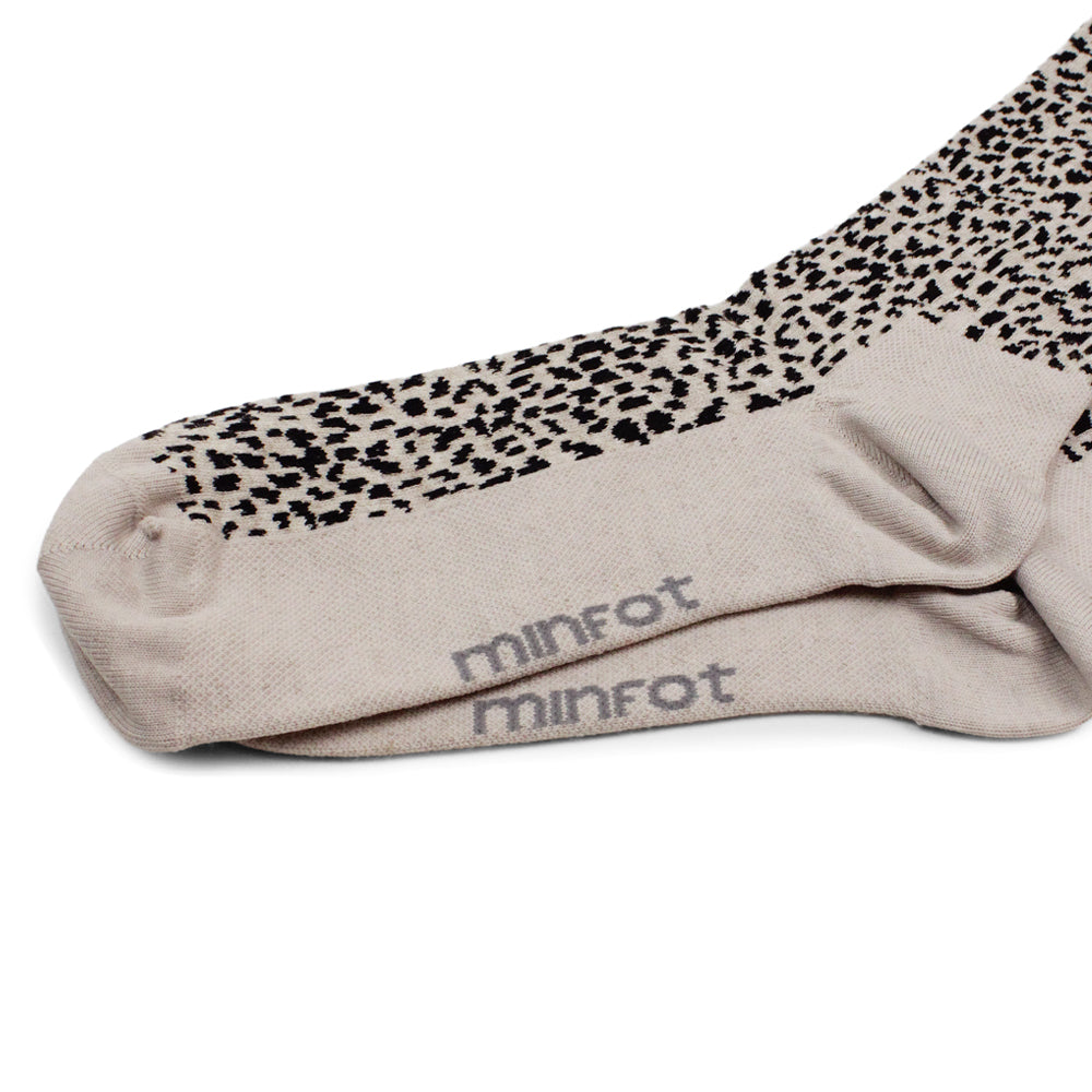 Minfot Støttestrømper Bomuld Leopard Beige 1-pak