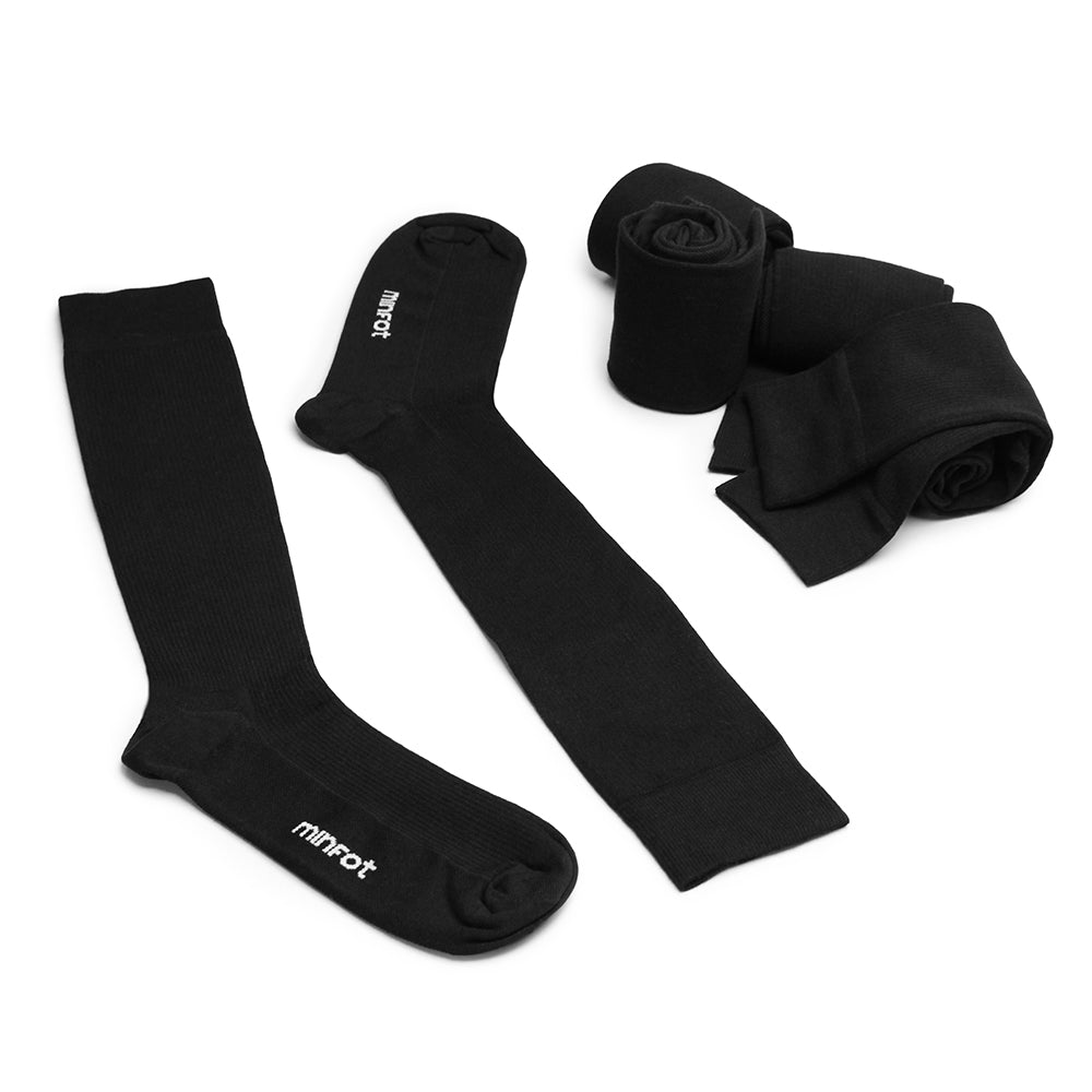 Minfot Støttestrømper Bomuld Eco Sort 5-pak