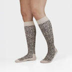 Minfot Støttestrømper Bomuld Leopard Beige 1-pak